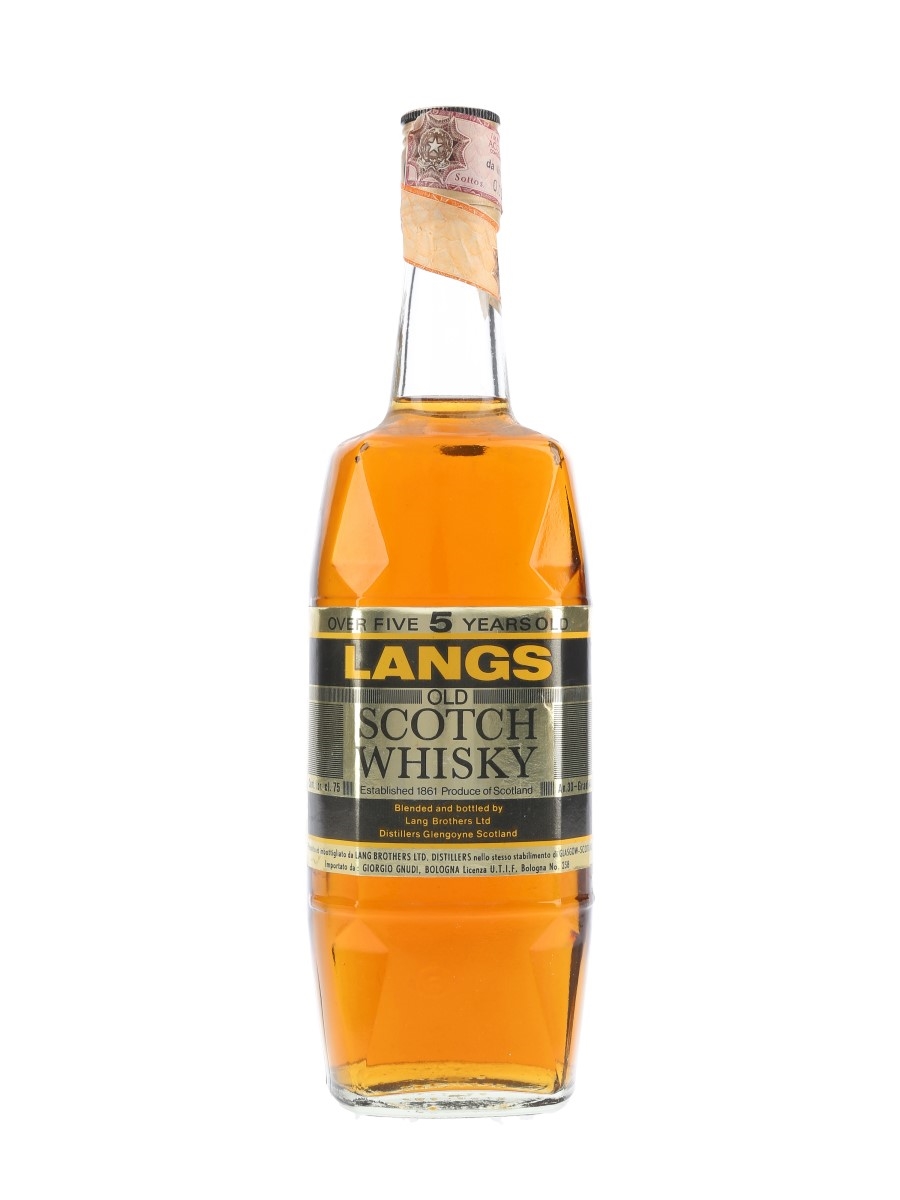 Langs 5 Year Old Bottled 1970s 75cl / 40%