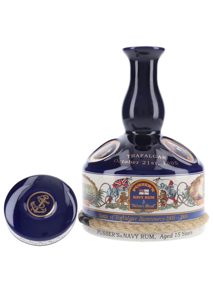 Pusser's 15 Year Old Navy Rum Ship's Decanter Battle of Trafalgar Bicentenary 1805 - 2005 100cl / 47.75%