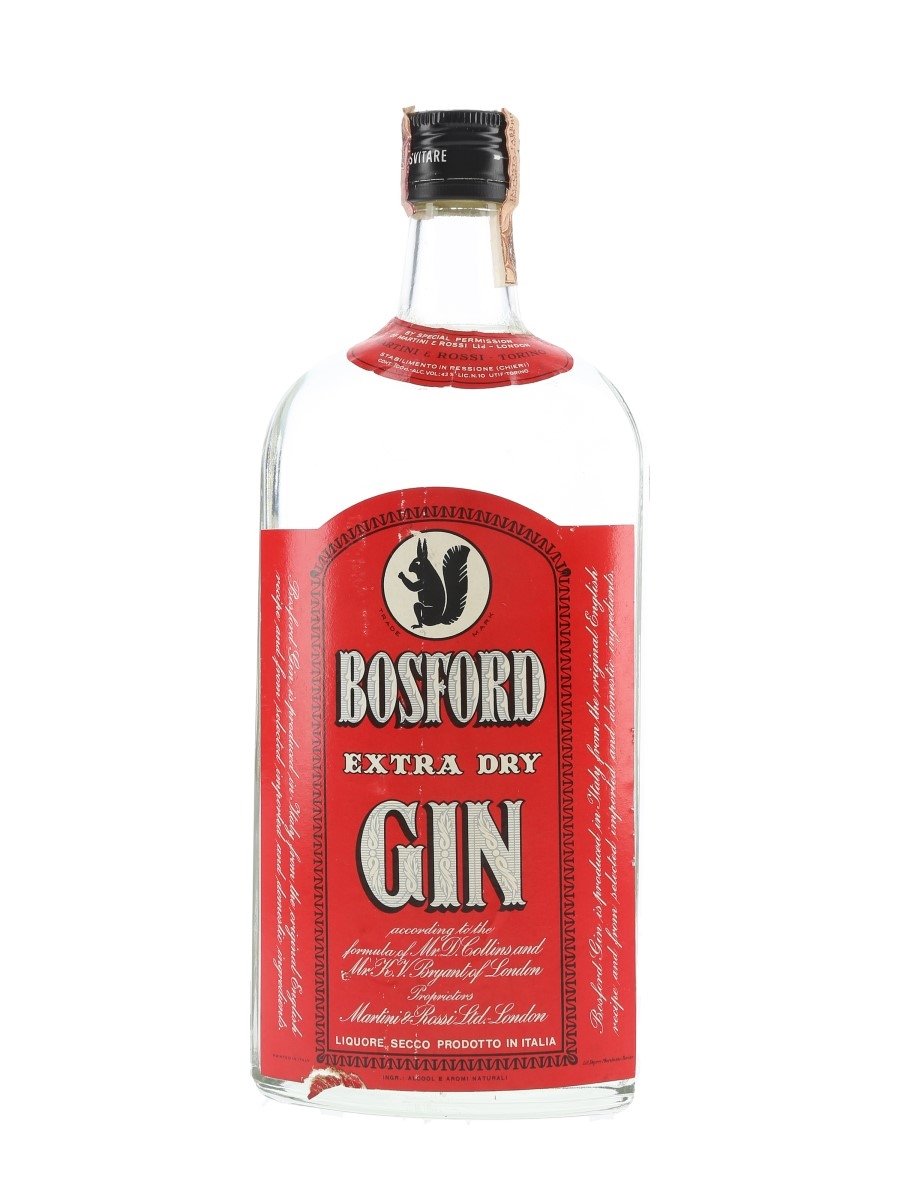 Bosford Extra Dry Gin Bottled 1970s - Martini & Rossi 100cl / 43%