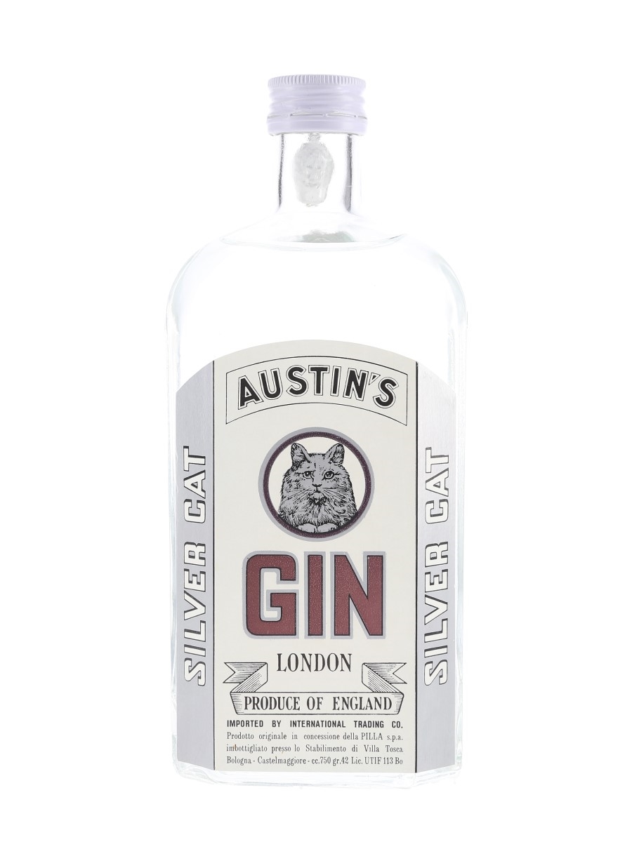 Austin's Silver Cat Gin Bottled 1950s 75cl / 42%