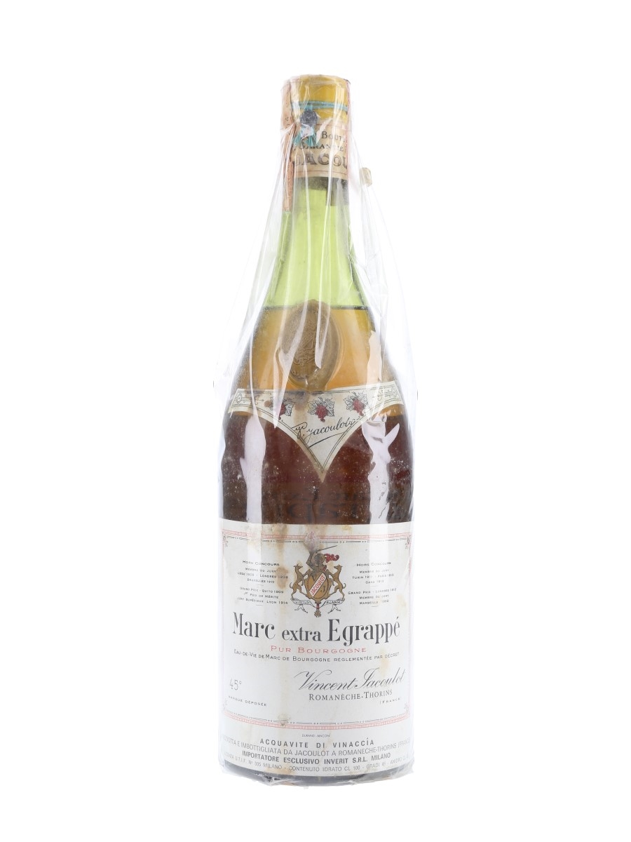 Jacoulot Marc De Bourgogne Extra Egrappe Bottled 1970s - Inverit 100cl / 45%