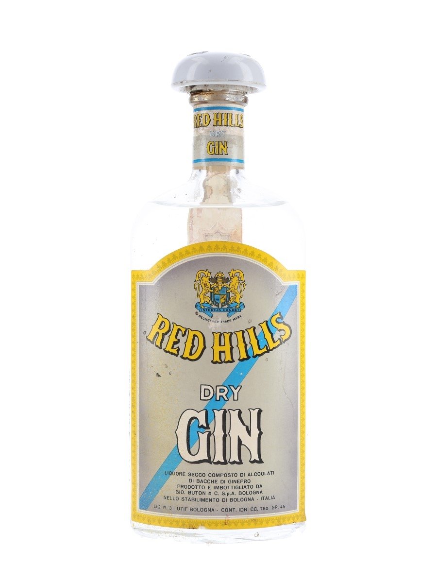 Red Hills Dry London Gin Bottled 1960s 75cl / 45%