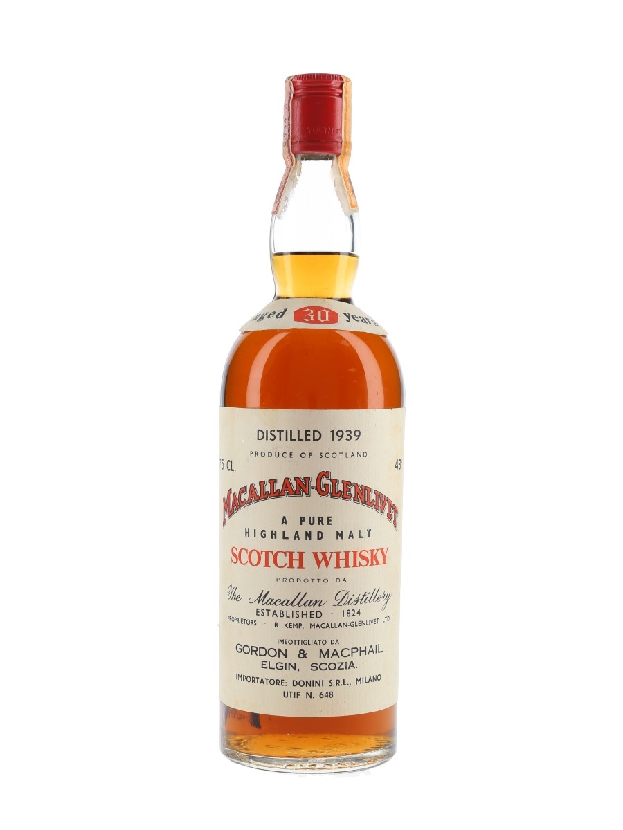 Macallan Glenlivet 1939 30 Year Old Bottled 1970s - Donini 75cl / 43%