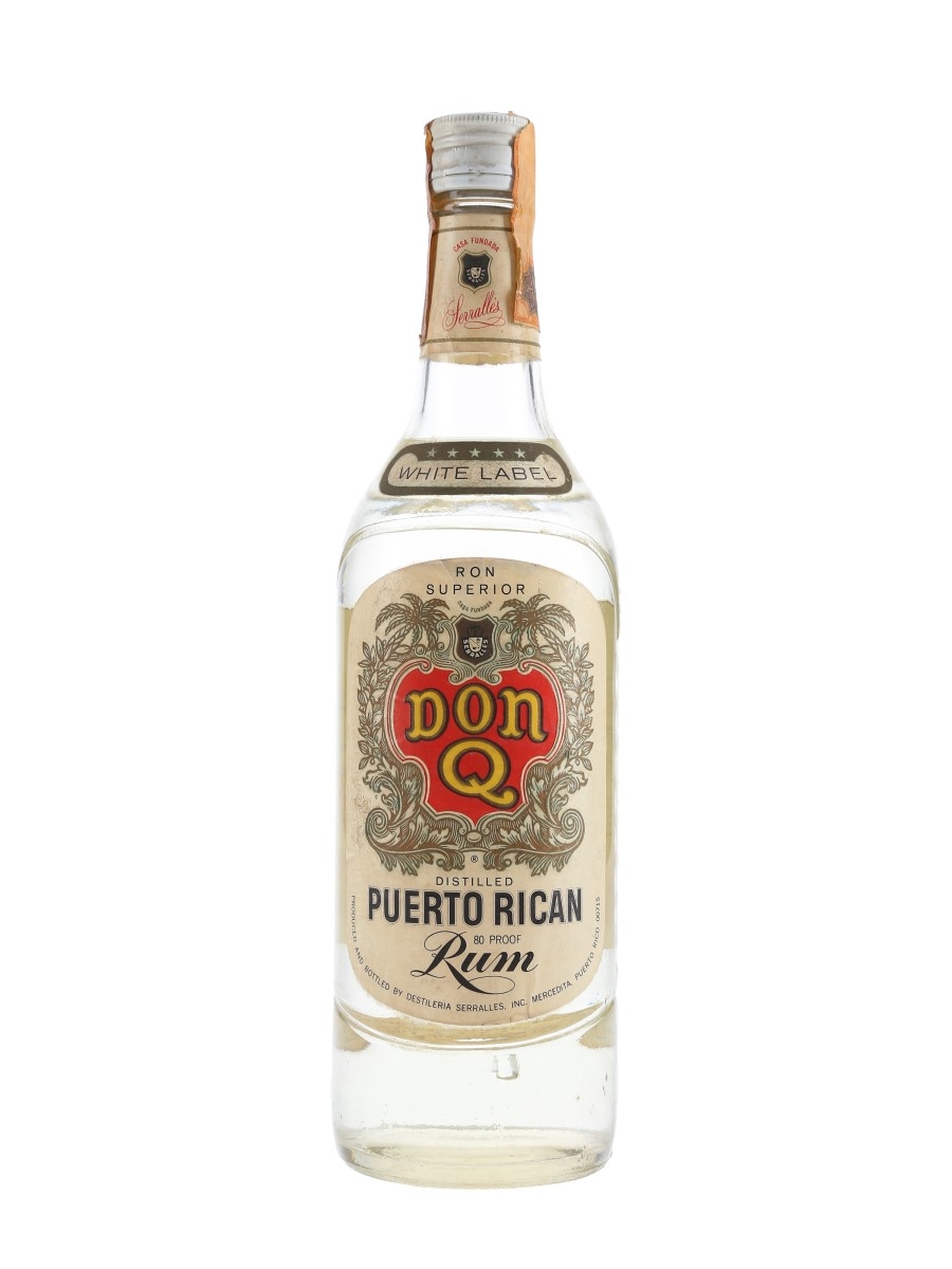 Don Q 5 Star White Puerto Label Rican Rum Bottled 1960s - Gancia 75cl / 40%