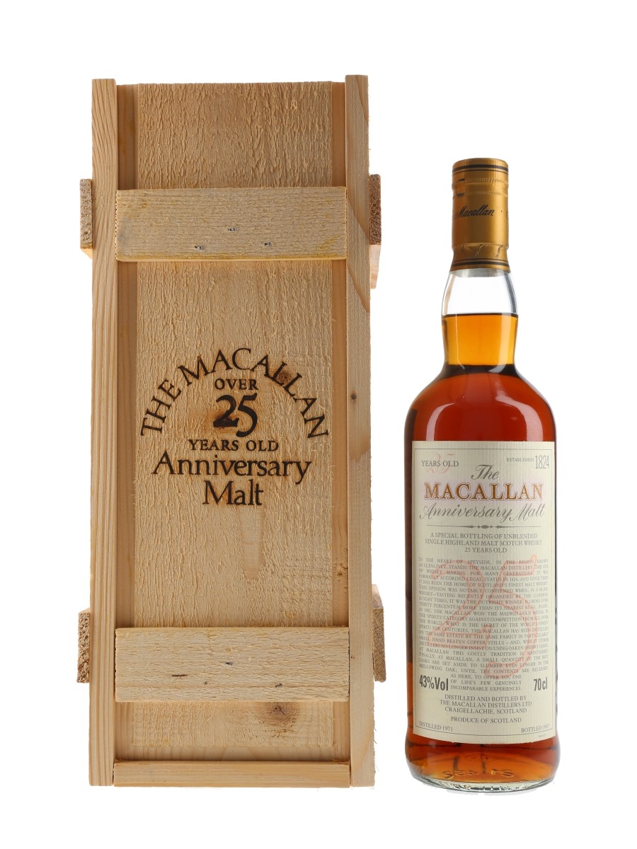 Macallan 1971 25 Year Old Anniversary Malt Bottled 1997 70cl / 43%