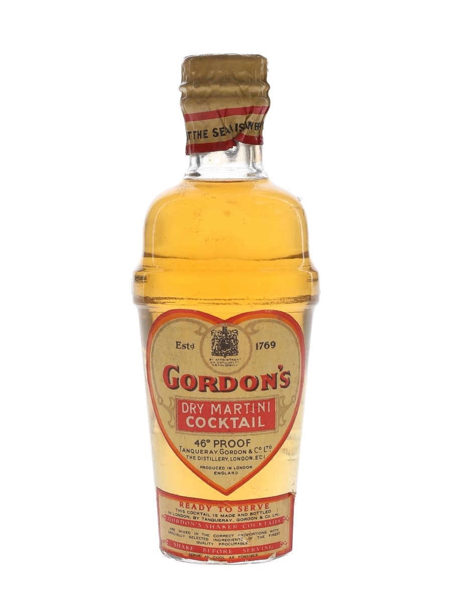 Gordon's Dry Martini Cocktail Spring Cap Bottled 1950s 5cl / 26%