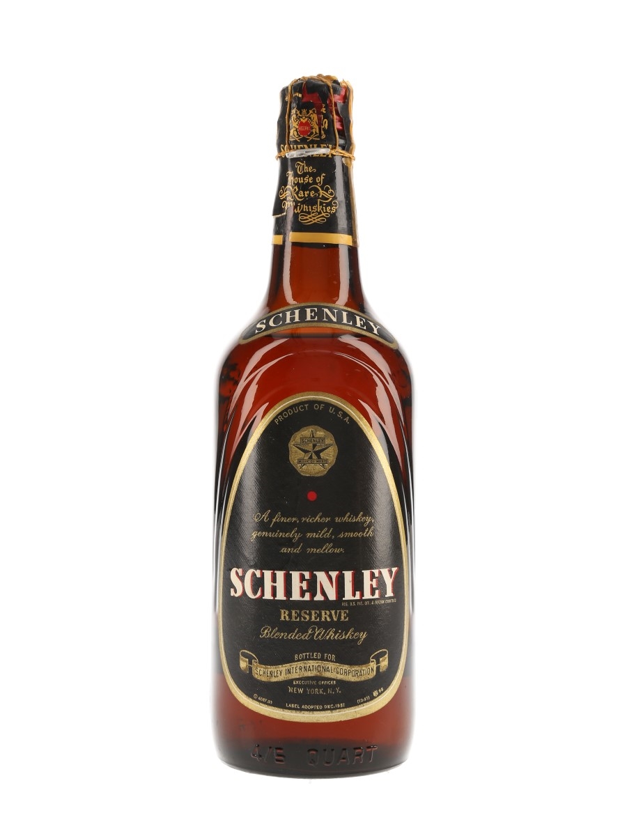 Schenley Reserve 7 Year Old Bottled 1950s - Silva Di V. Bianchi 75.7cl / 43.4%