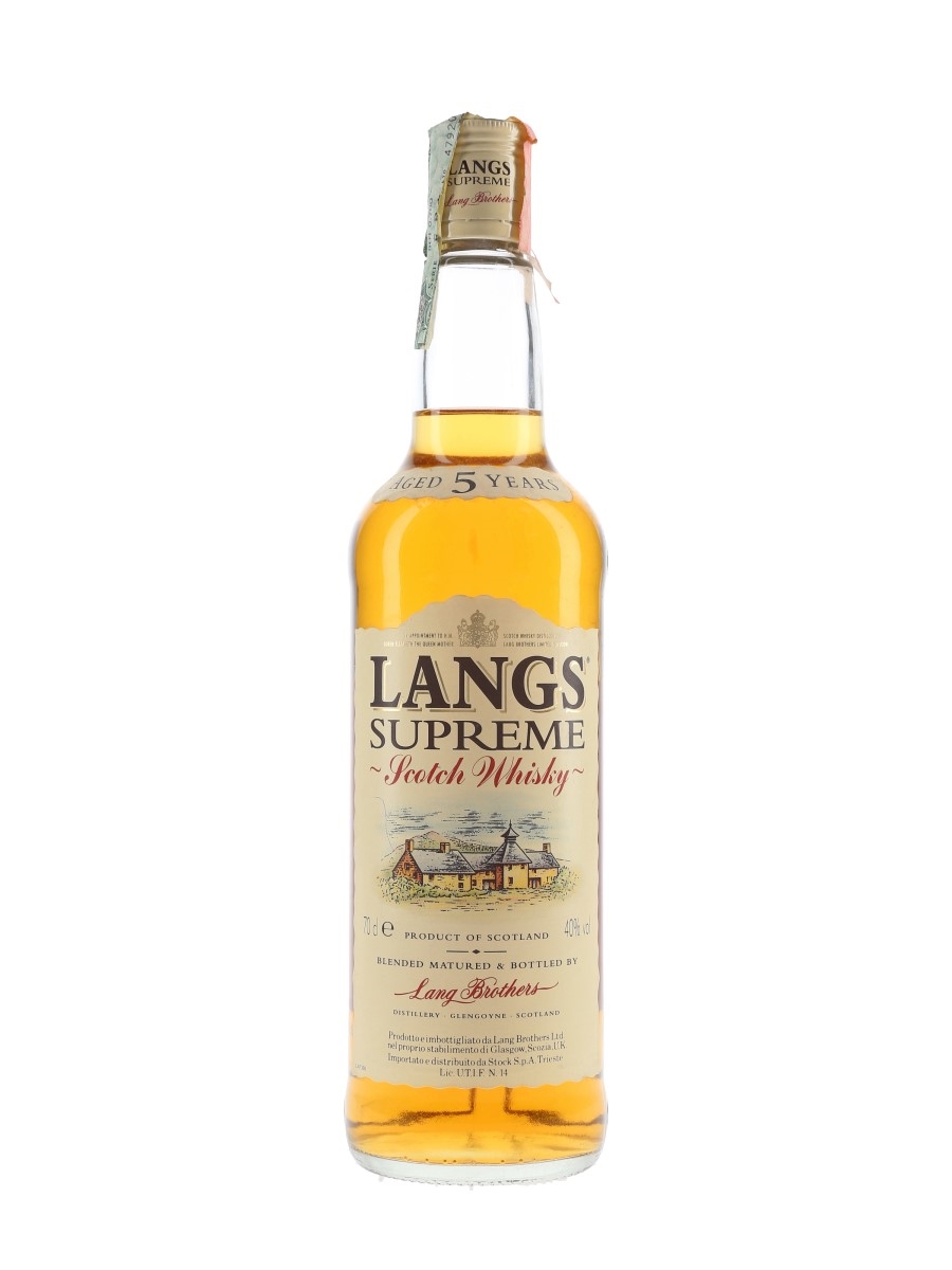 Langs Supreme 5 Year Old Bottled 1990s - Stock 70cl / 40%