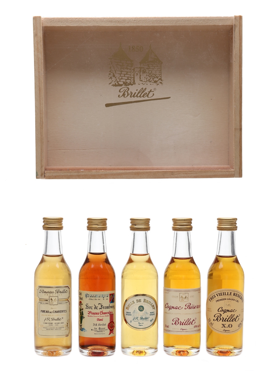 Brillet Cognac, Pineau And Liqueur Set  5 x 5cl