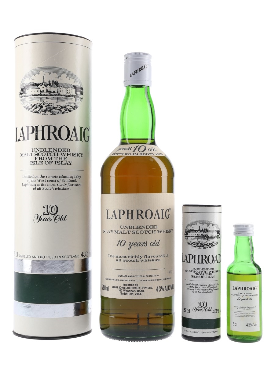 Laphroaig 10 Year Old Bottled 1980s - Long John (Australia) 75cl / 43%