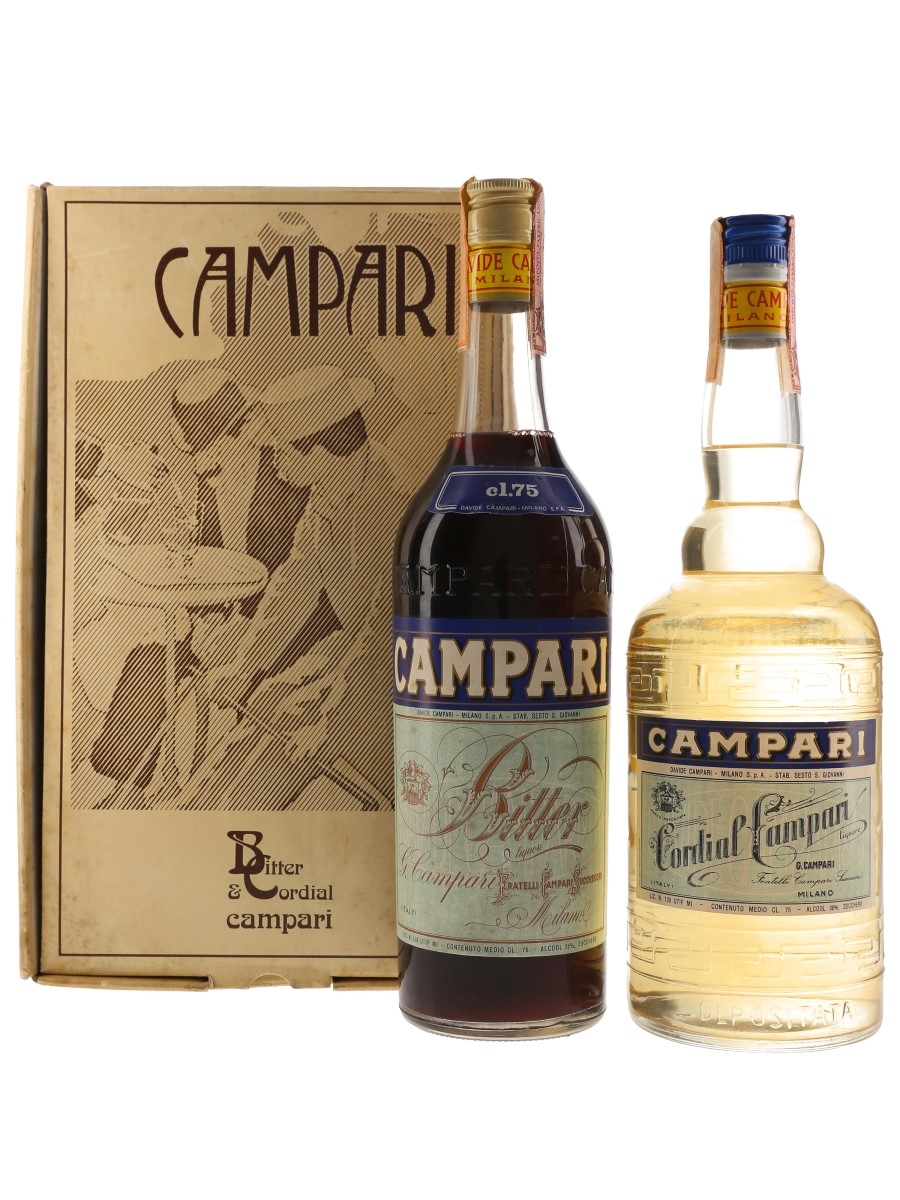 Campari Bitter & Cordial Bottled 1980s 2 x 75cl