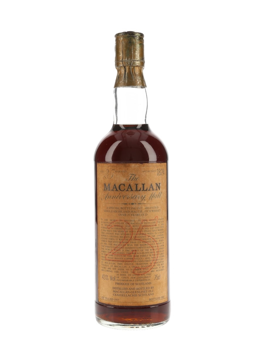 Macallan 1957 25 Year Old Anniversary Malt Bottled 1983 75cl / 43%