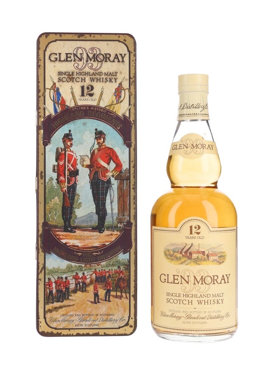 Glen Moray 12 Year Old Bottled 1980s - Scotland's Historic Highland Regiments 75cl / 40%