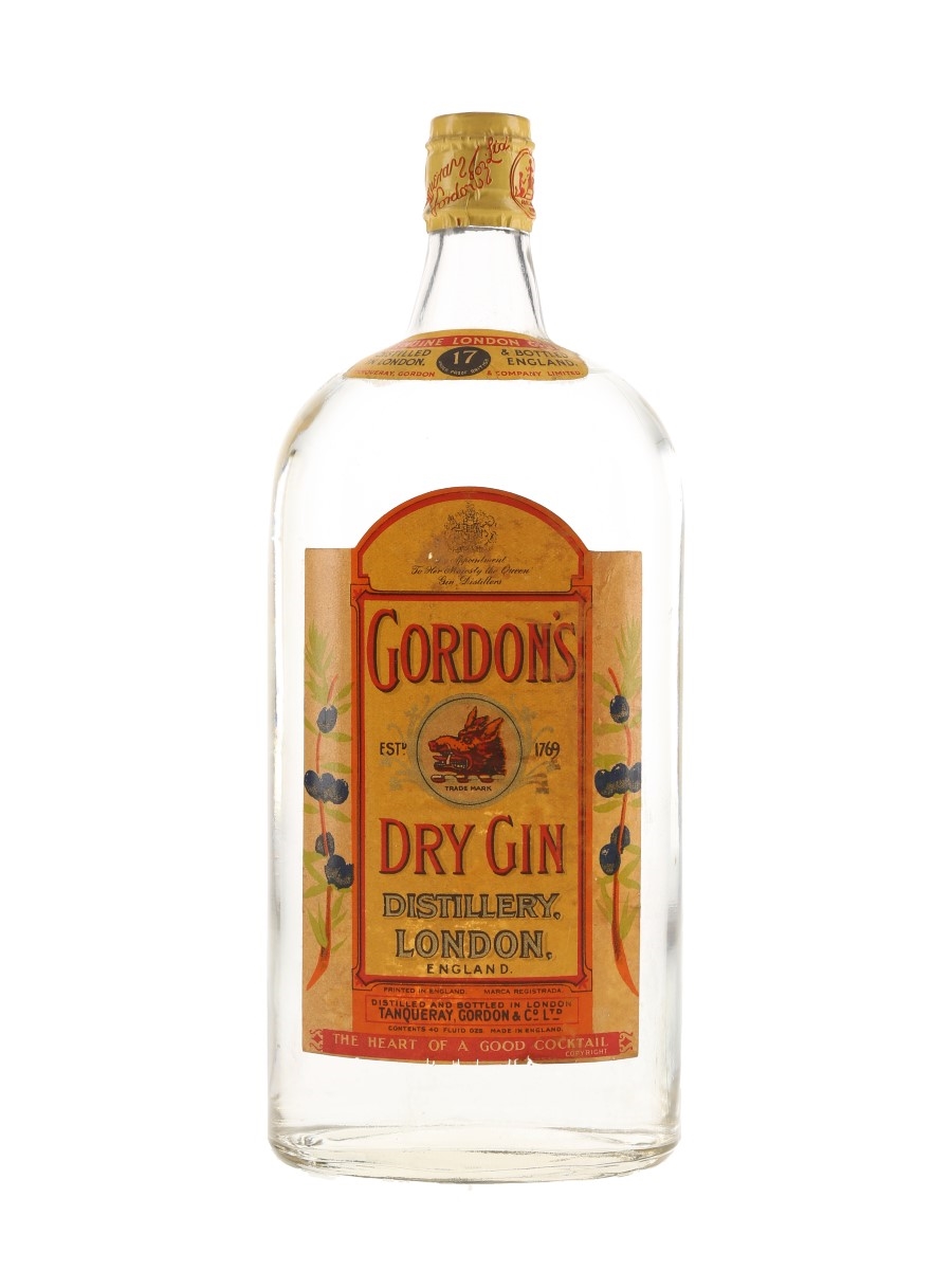 Gordon's Dry Gin Spring Cap Bottled 1950s 113cl / 47.4%