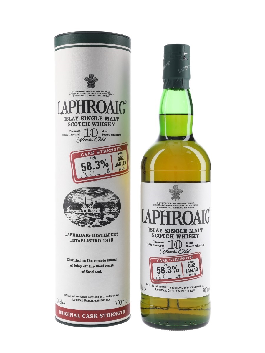 Laphroaig 10 Year Old Cask Strength Bottled 2010 - Batch 002 70cl / 58.3%