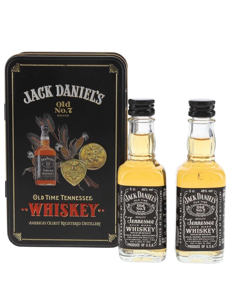 Jack Daniel's Old No.7 Old Time Tennessee Whiskey Bottled 1990s - Morgan Furze Ltd. 2 x 5cl / 40%