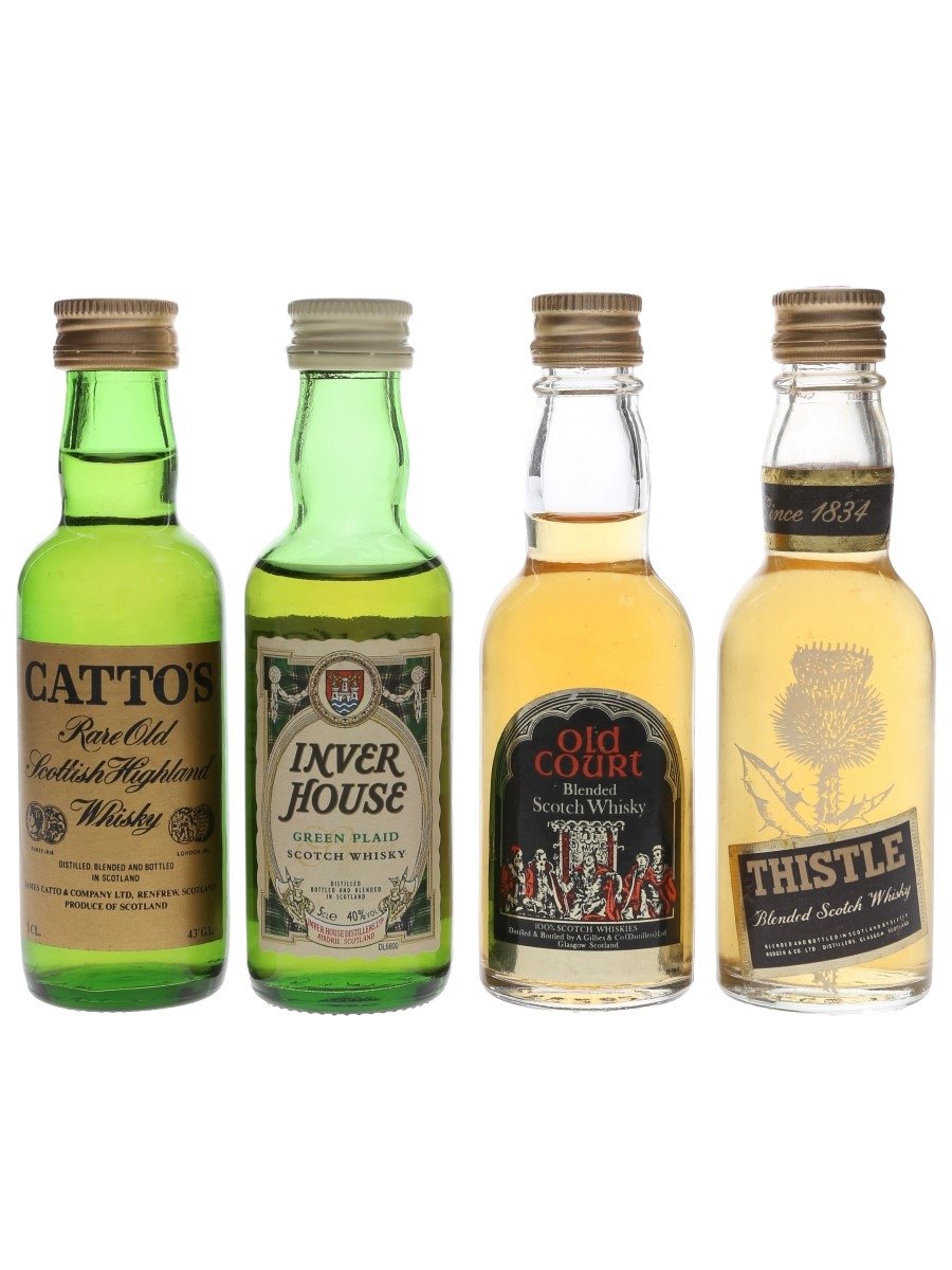 Assorted Blended Scotch Whisky Catto's, Inver House, Old Court & Thistle 4 x 5cl
