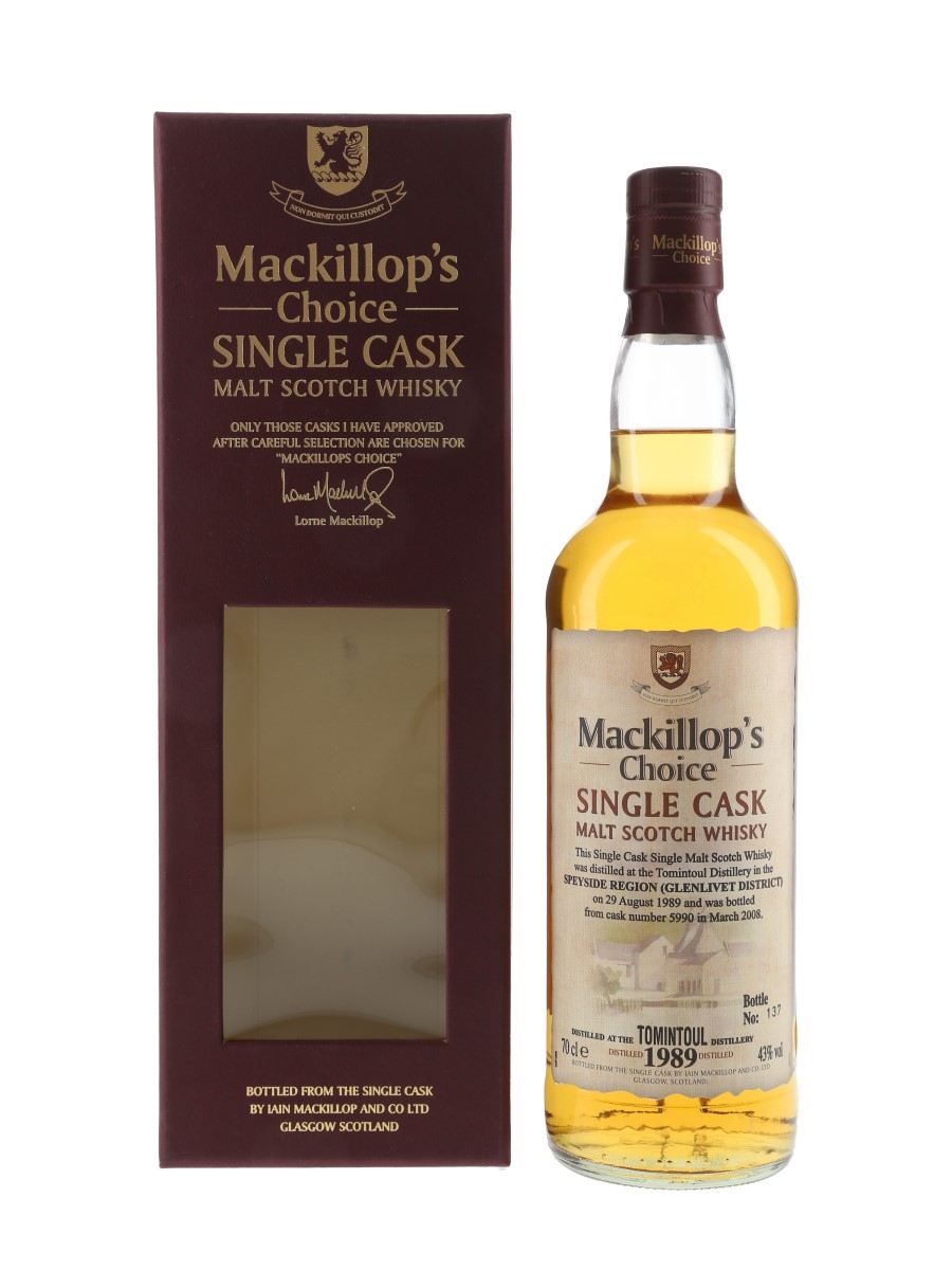 Tomintoul 1989 Mackillop's Choice Bottled 2008 70cl / 43%