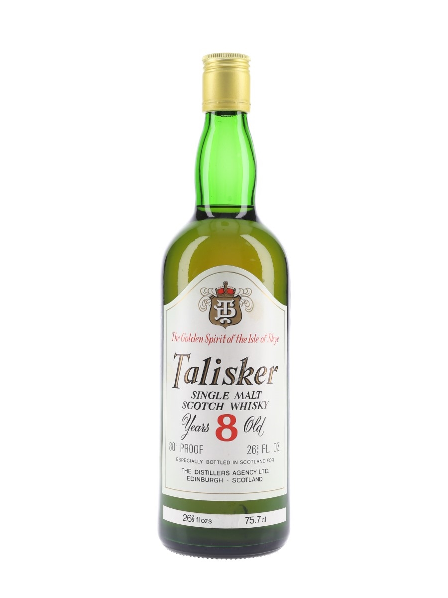 Talisker 8 Year Old Bottled 1970s - The Distiller's Agency Ltd 75.7cl / 45.6%