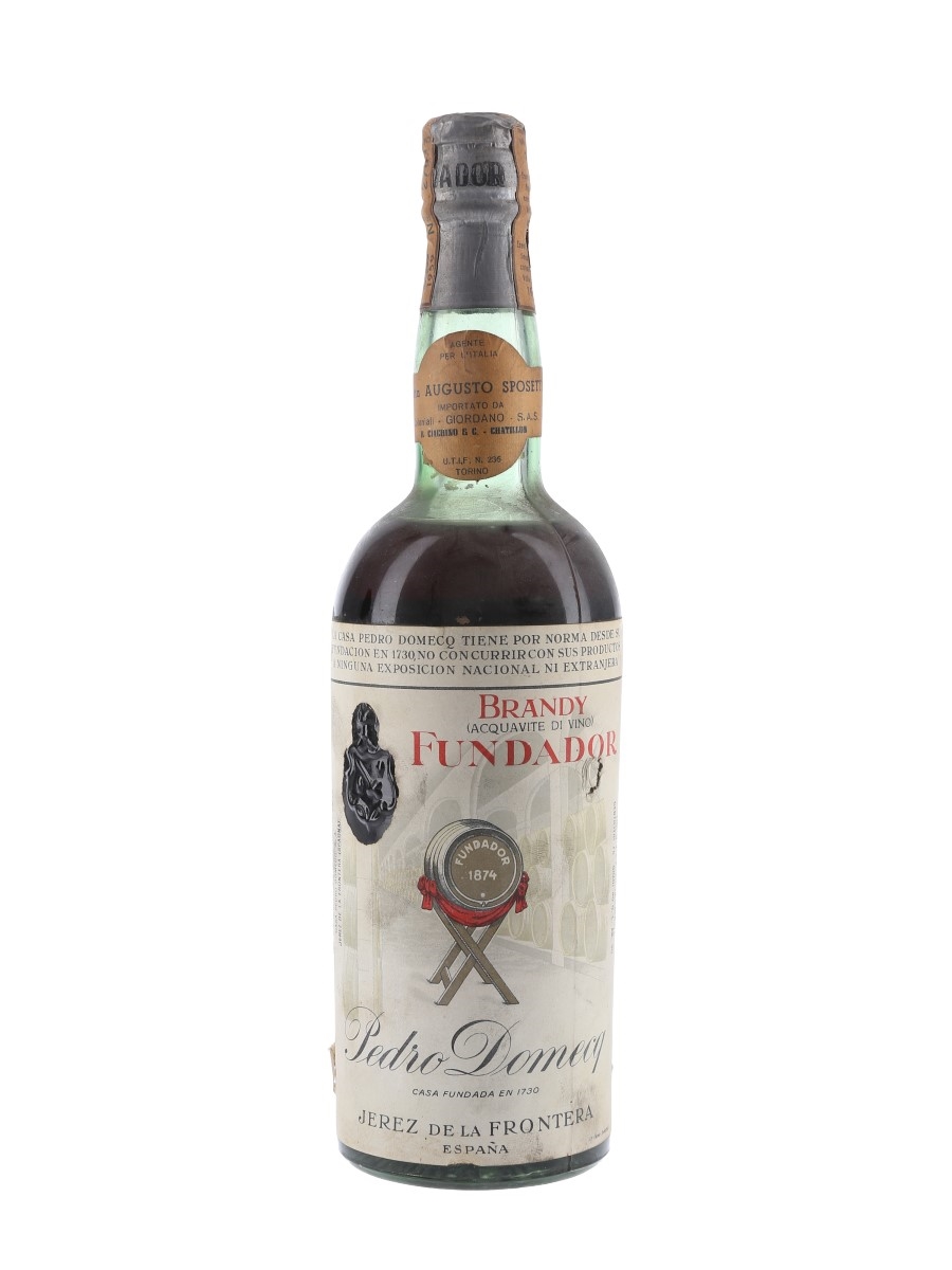 Pedro Domecq Fundador Brandy Bottled 1950s - Giordano 75cl / 40%