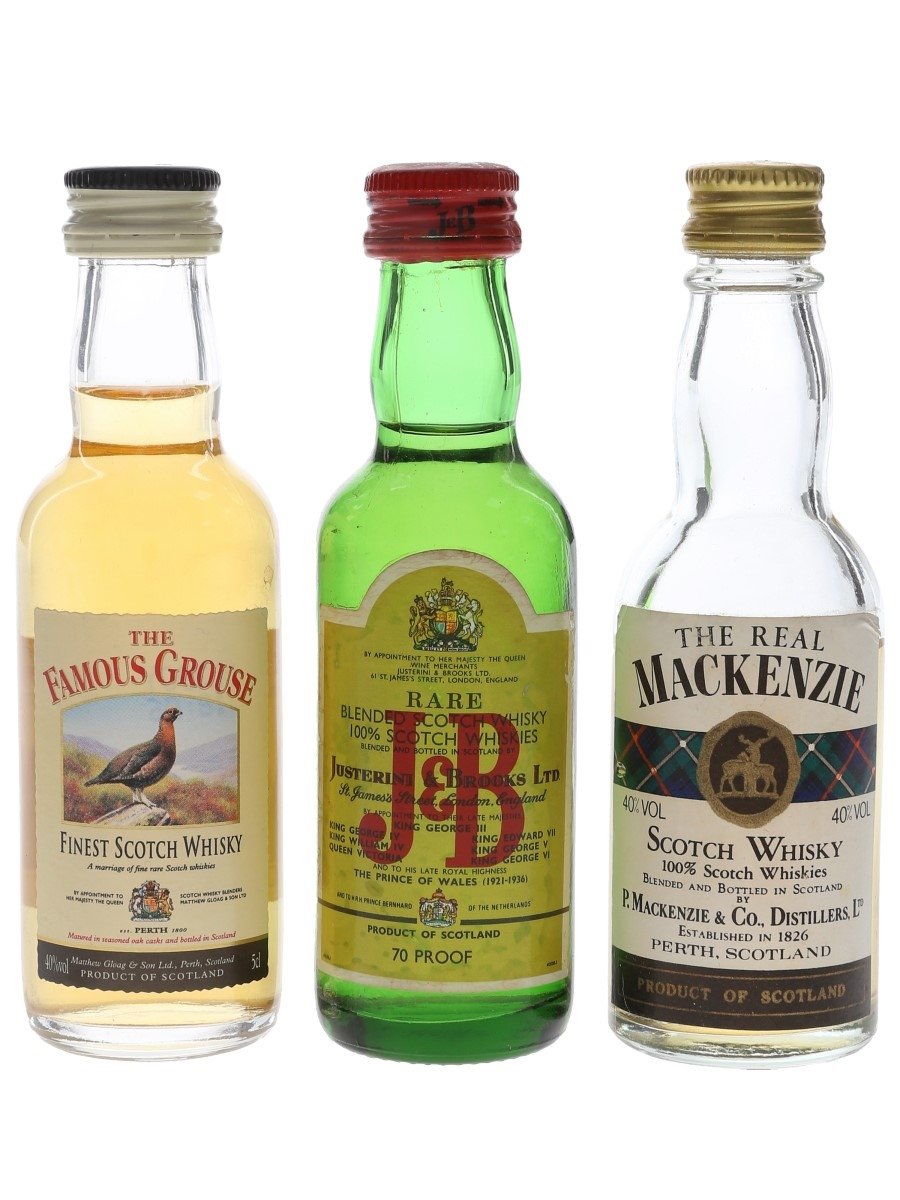 Famous Grouse, J&B And The Real Mackenzie  3 x 5cl / 40%
