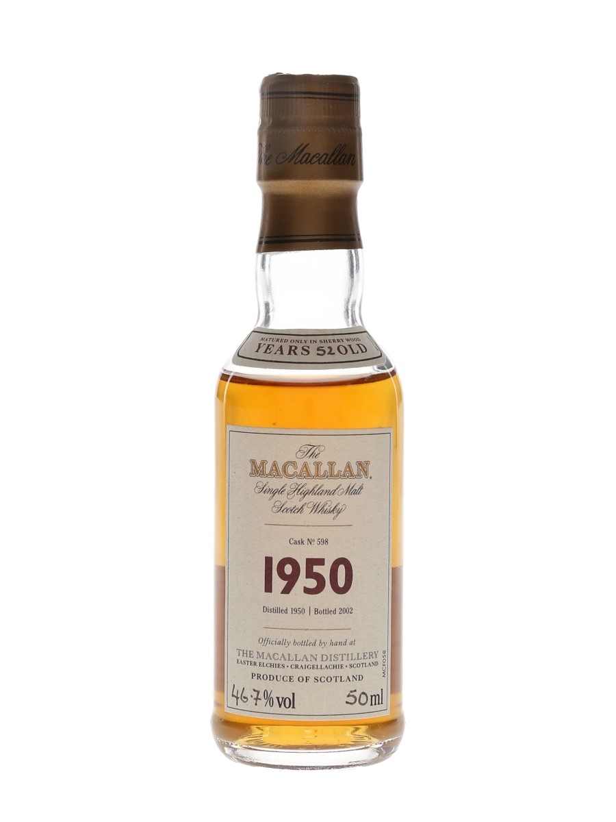 Macallan 1950 52 Year Old Fine & Rare Bottled 2002 - Cask No.598 5cl / 46.7%