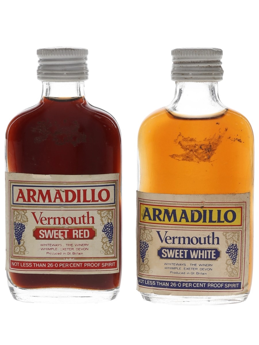 Armadillo Sweet Red & White Vermouth Bottled 1960s 2 x 5cl / 14.8%