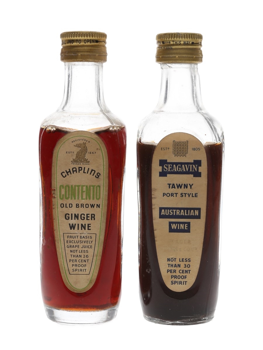 Chaplins & Seagavin Bottled 1960s 2 x 10cl
