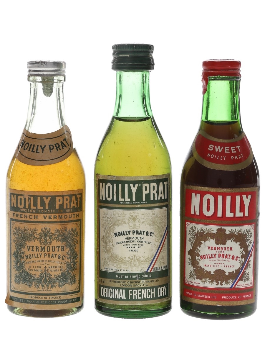 Noilly Prat Vermouth Bottled 1950s & 1980s 3 x 5cl / 17%
