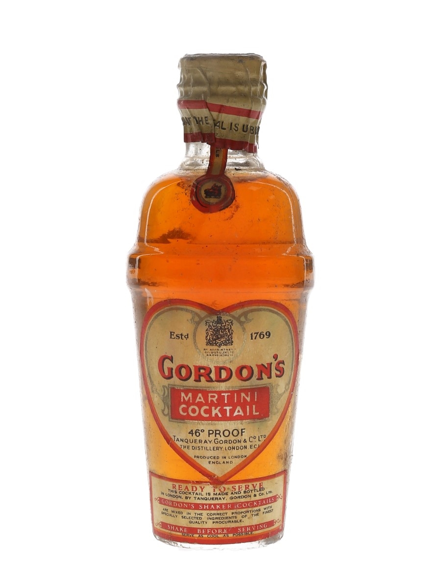 Gordon's Dry Martini Cocktail Spring Cap Bottled 1940s-1950s 5cl / 26%