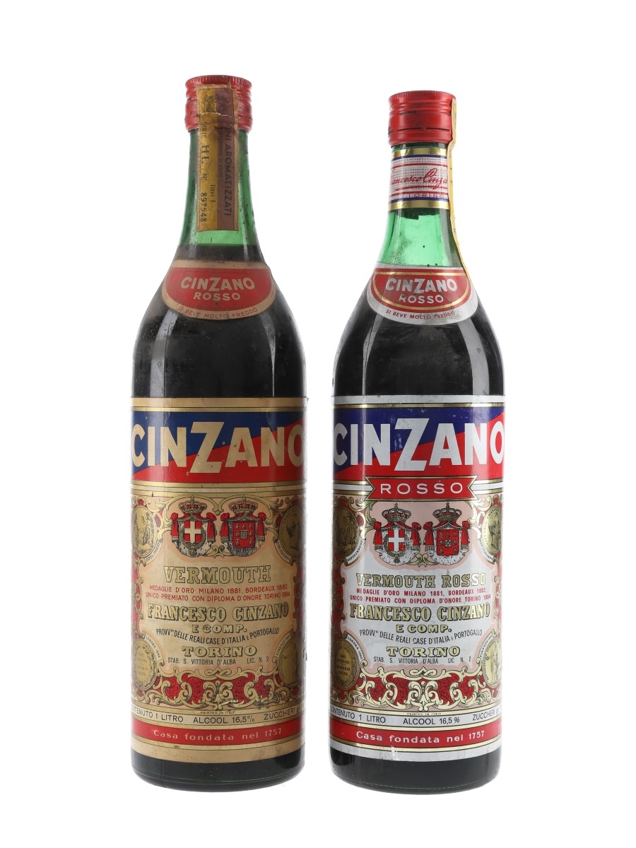 Cinzano Rosso Vermouth Bottled 1970s 2 x 100cl / 16.5%