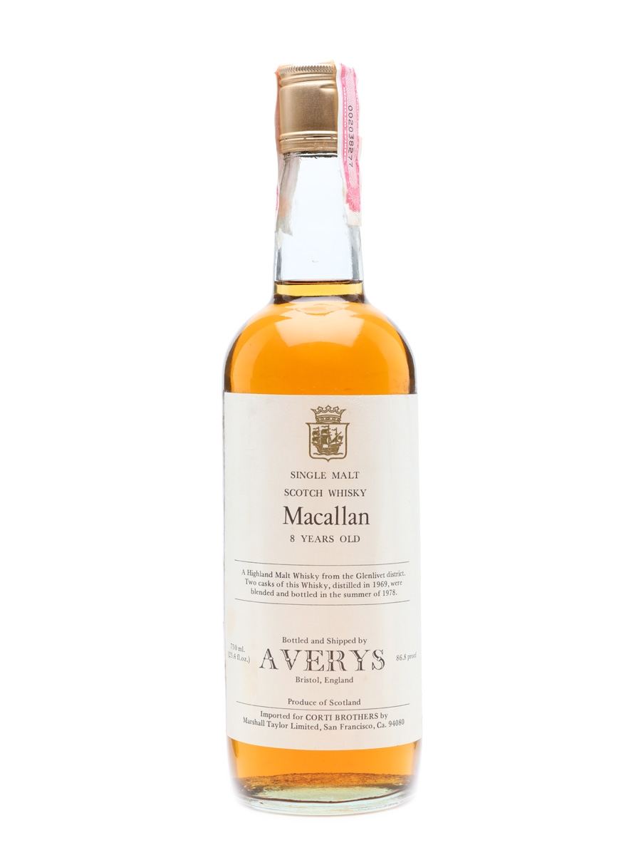 Macallan 1969 Averys Corti Brothers Import USA 75cl