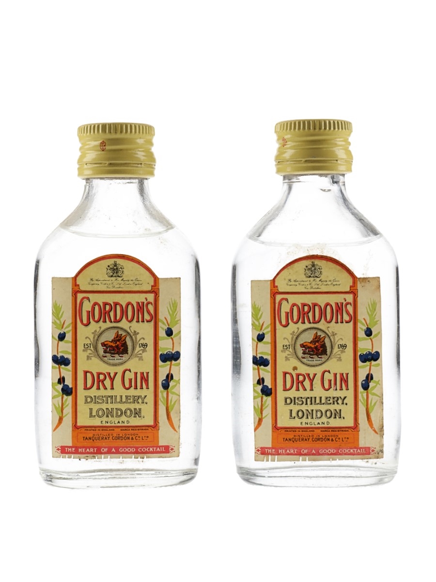 Gordon's London Dry Gin Bottled 1970s 2 x 5cl