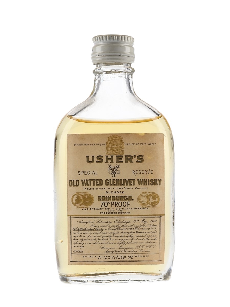 Usher's Old Vatted Glenlivet Bottled 1960s 5cl / 40%