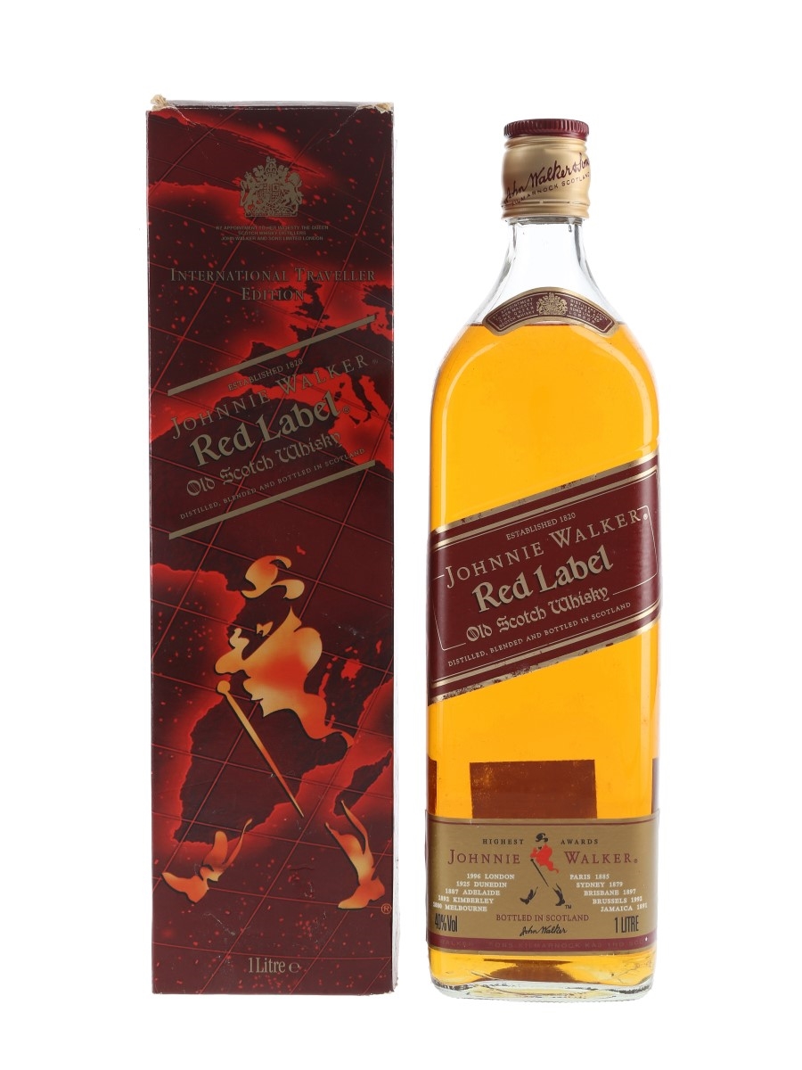 Johnnie Walker Red Label Bottled 1990s - International Traveller Edition 100cl / 40%