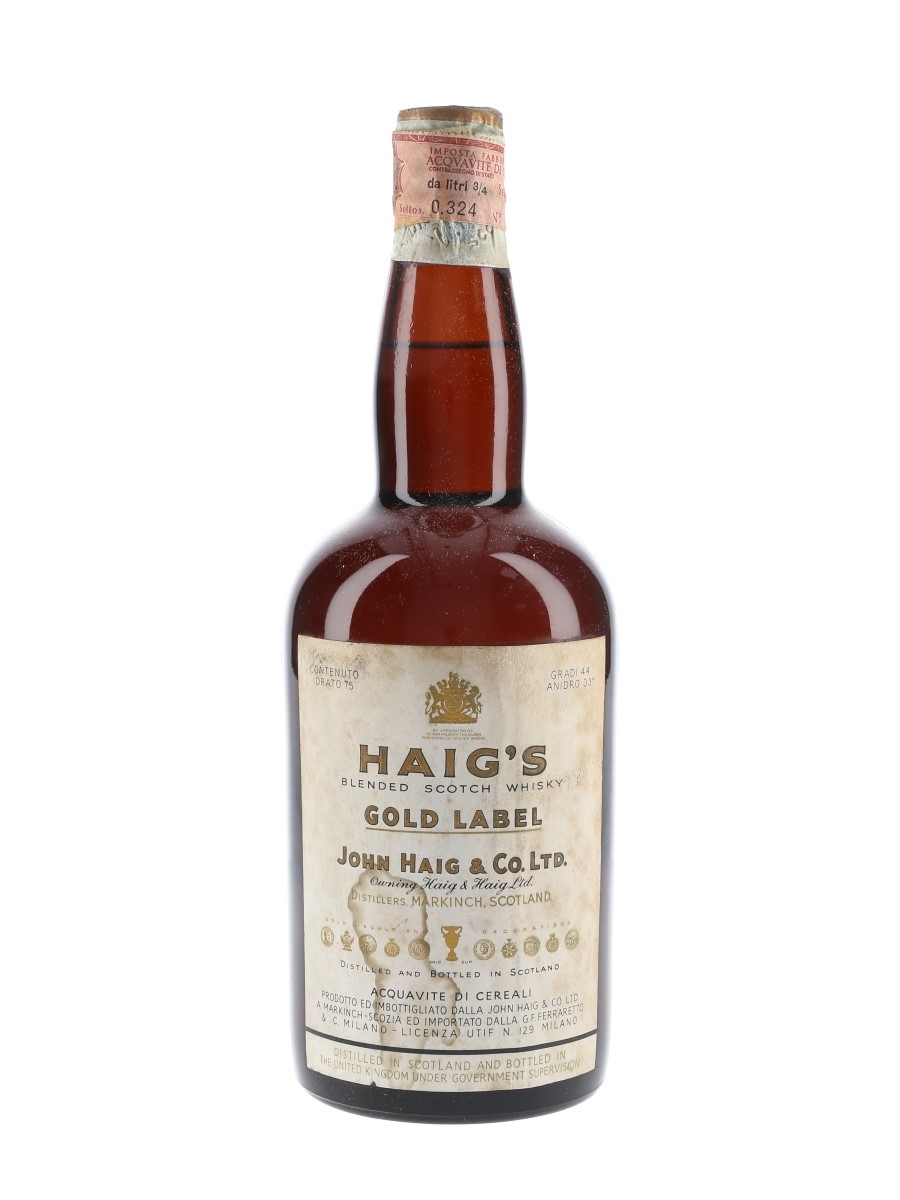 Haig Gold Label Spring Cap Bottled 1960s - Ferraretto 75cl / 44%