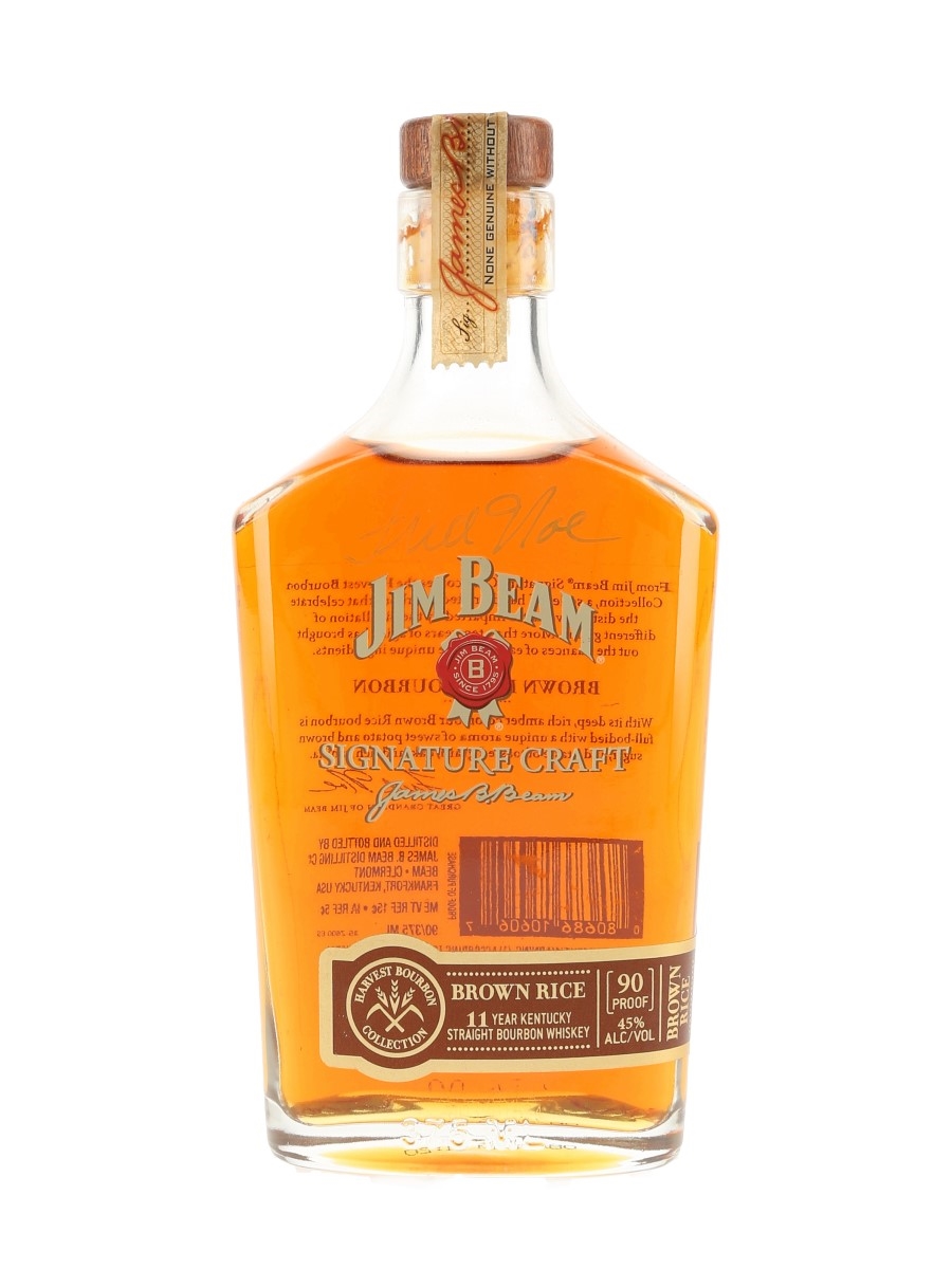 Jim Beam Signature Craft 11 Year Old Brown Rice Bourbon Harvest Bourbon Collection - Signed Bottle 37.5cl / 45%