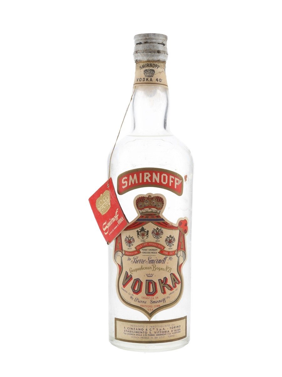 Smirnoff Red Label Bottled 1950s - Cinzano 75cl / 40%