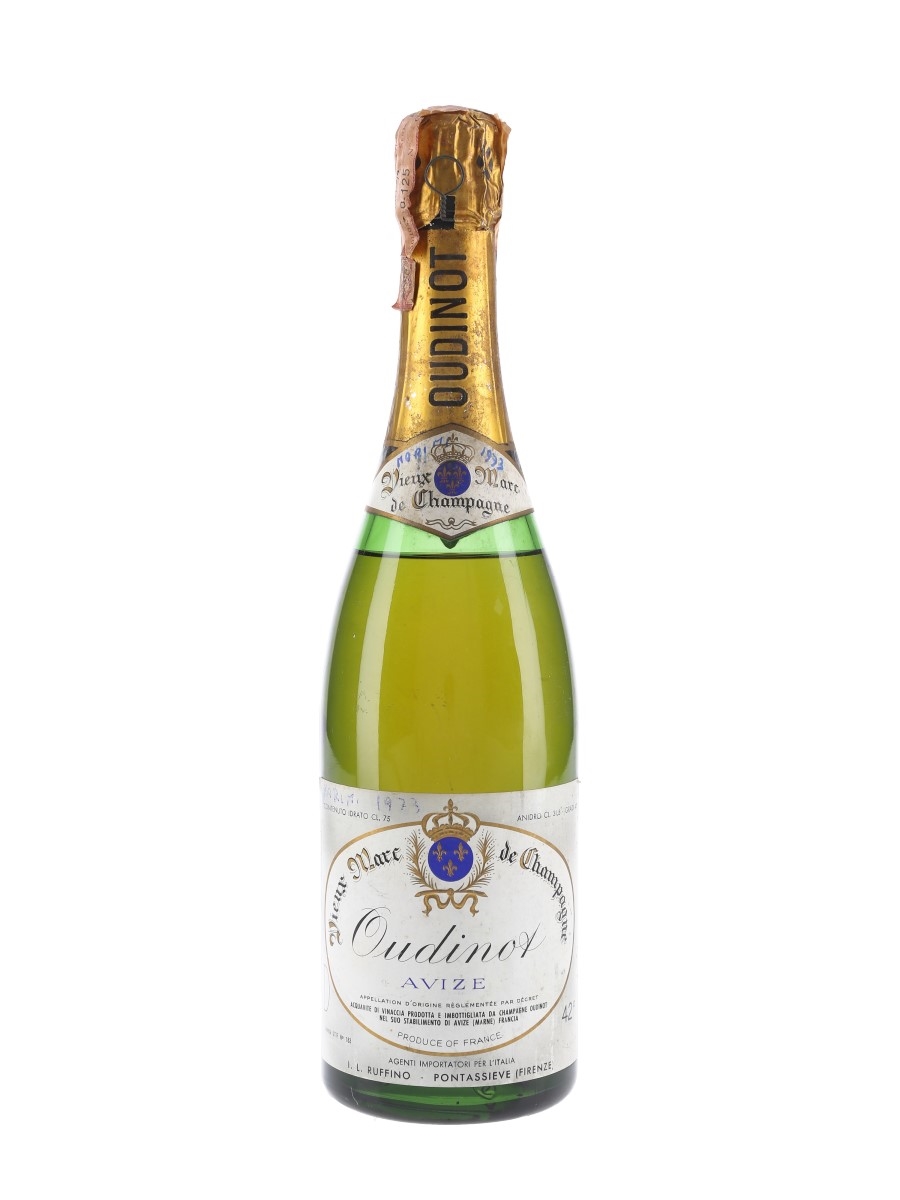 Oudinot Avize Brut Marc De Champagne Bottled 1970s - Ruffino 75cl / 42%