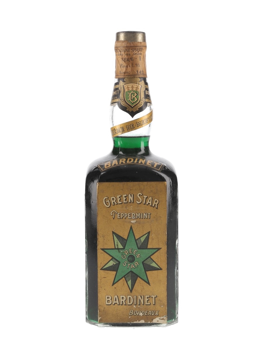 Bardinet Green Star Peppermint Bottled 1940s 75cl / 29%