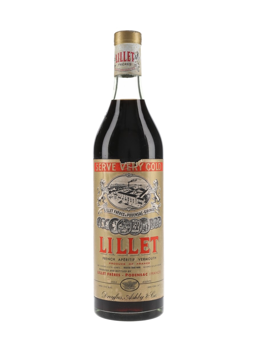 Lillet French Aperitif Vermouth Bottled 1950s - Dreyfus, Ashby & Co. 75.7cl / 18%