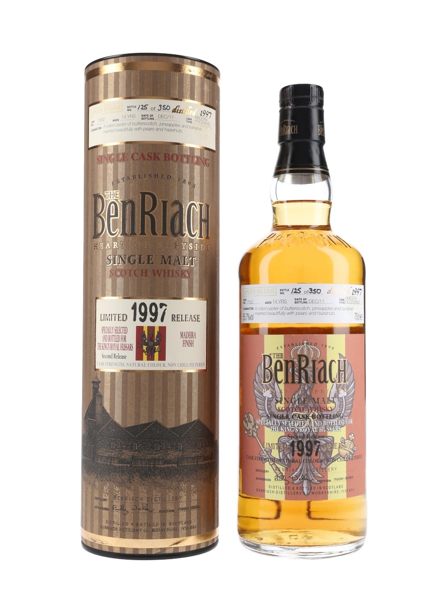 Benriach 1997 14 Year Old Cask 7592 Bottled 2011 - The Kings Royal Hussars 70cl / 55.7%