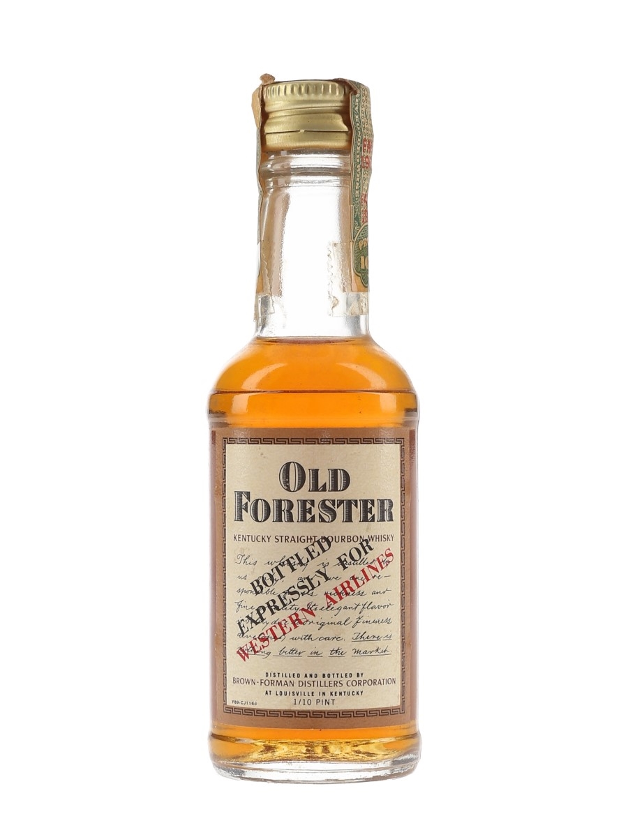 Old Forester 100 Proof Bottled In Bond Made 1963, Bottled 1968 - Western Airlines 4.7cl / 50%