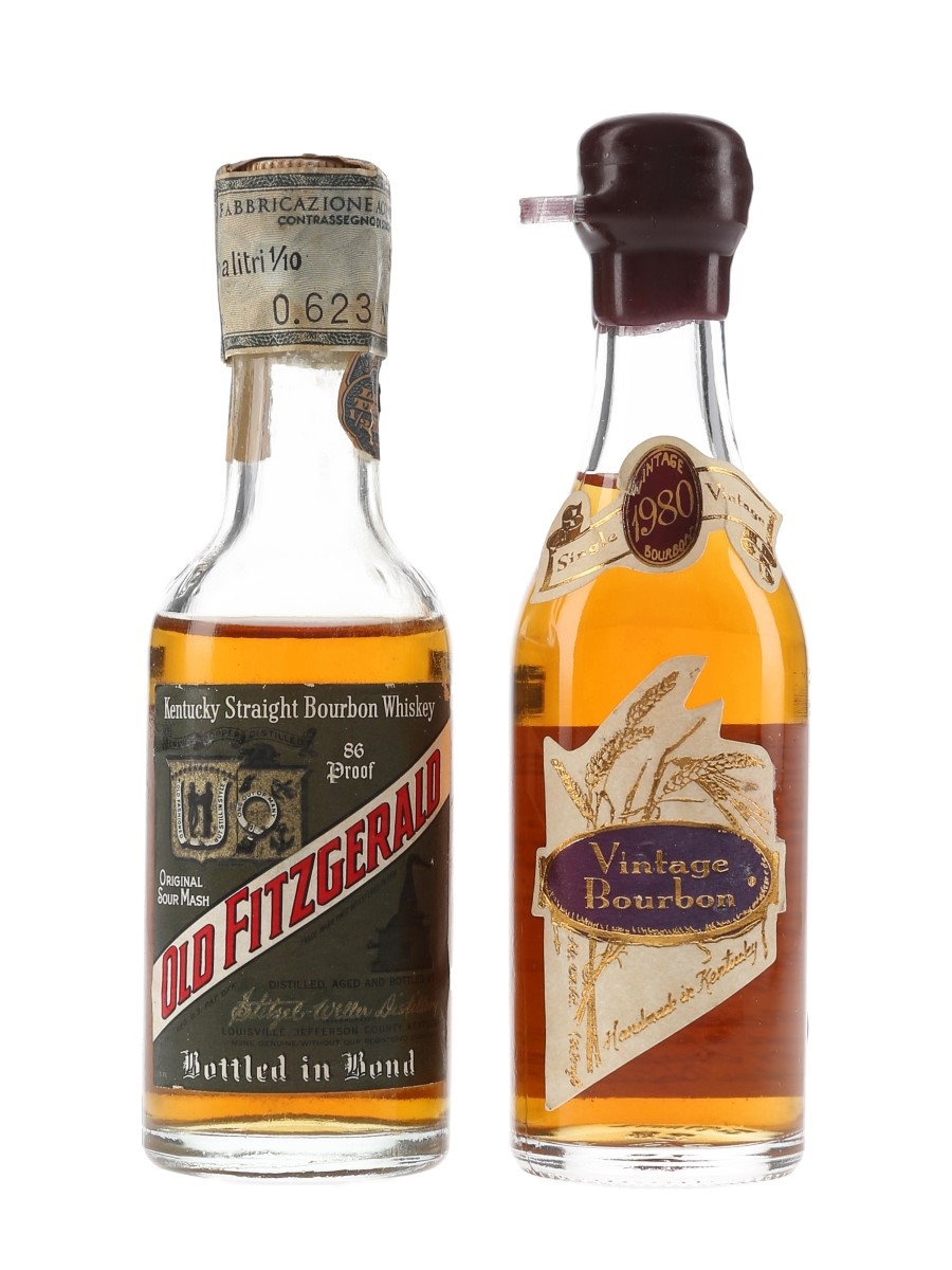 Old Fitzgerald 6 Year Old & Vintage Bourbon 1980 Stitzel-Weller 4.7cl & 5cl / 43%