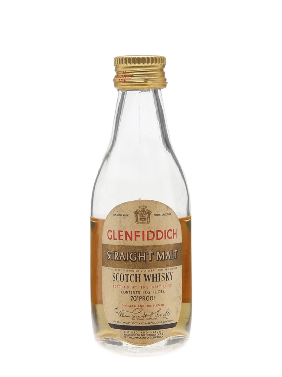 Glenfiddich Straight Malt Bottled 1960s 5cl
