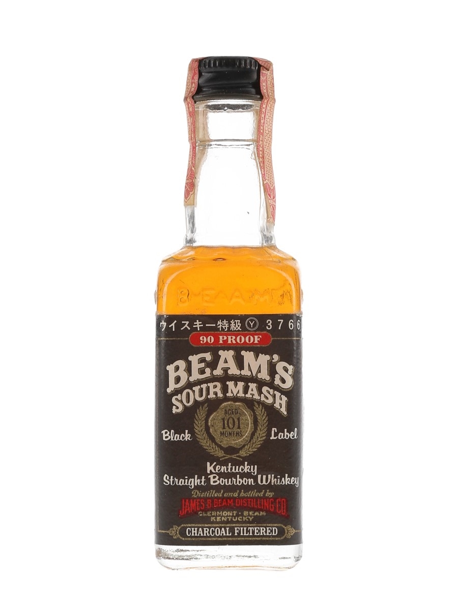 Beam's Sour Mash Black Label Bottled 1980s - Japanese Import 4.8cl / 45%