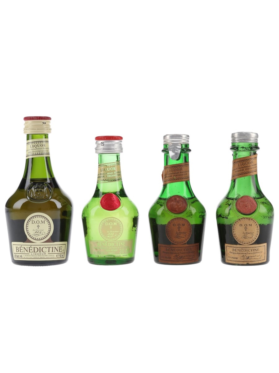 Benedictine DOM Bottled 1960s-1980s 3 x 3cl, 1 x 5cl