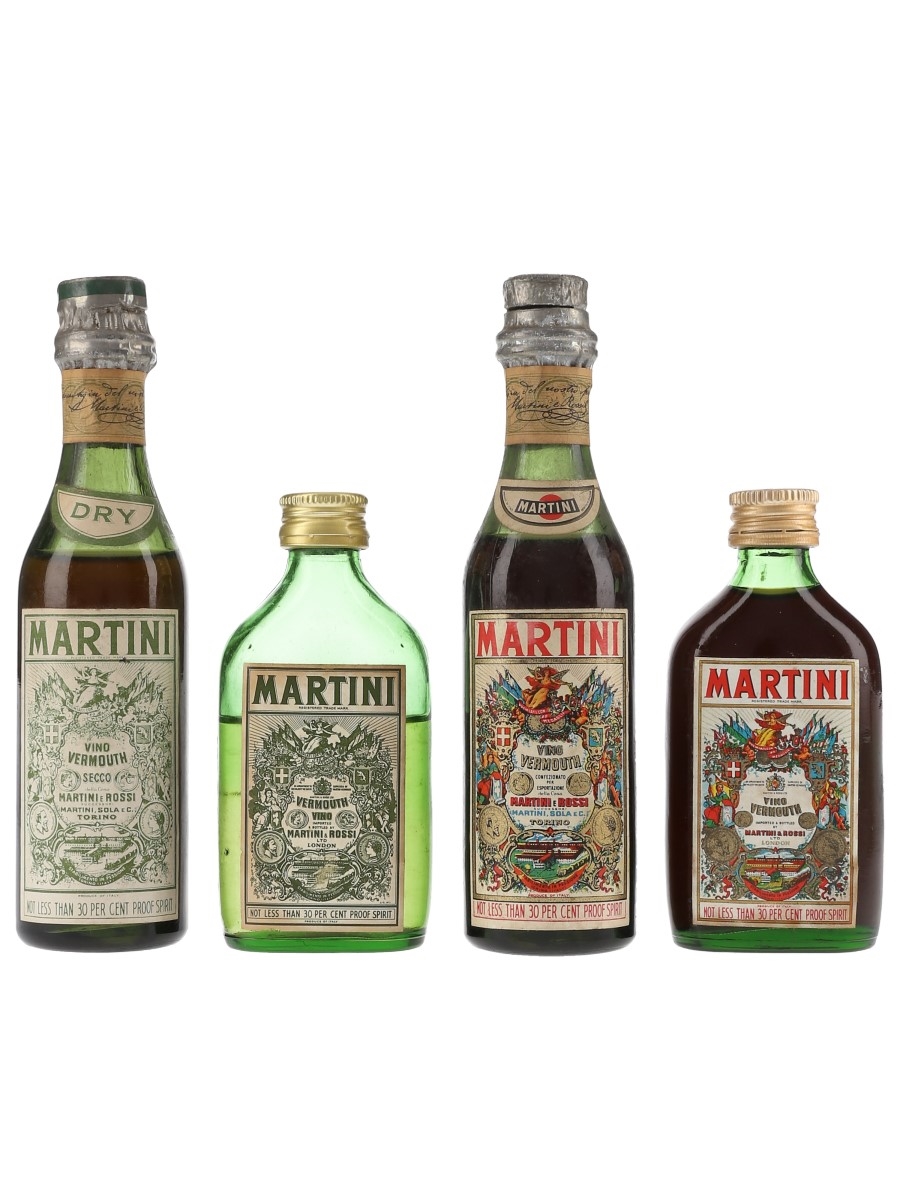 Martini Vino Vermouth Bottled 1950s & 1970s 4 x 5cl / 17%