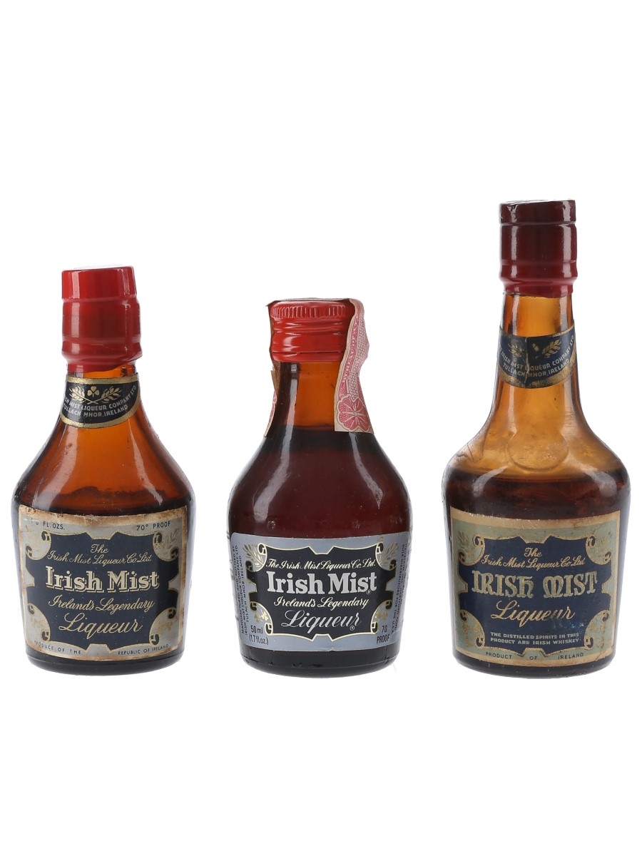Irish Mist Bottled 1950s, 1960s & 1970s 3 x 4.5cl-5cl