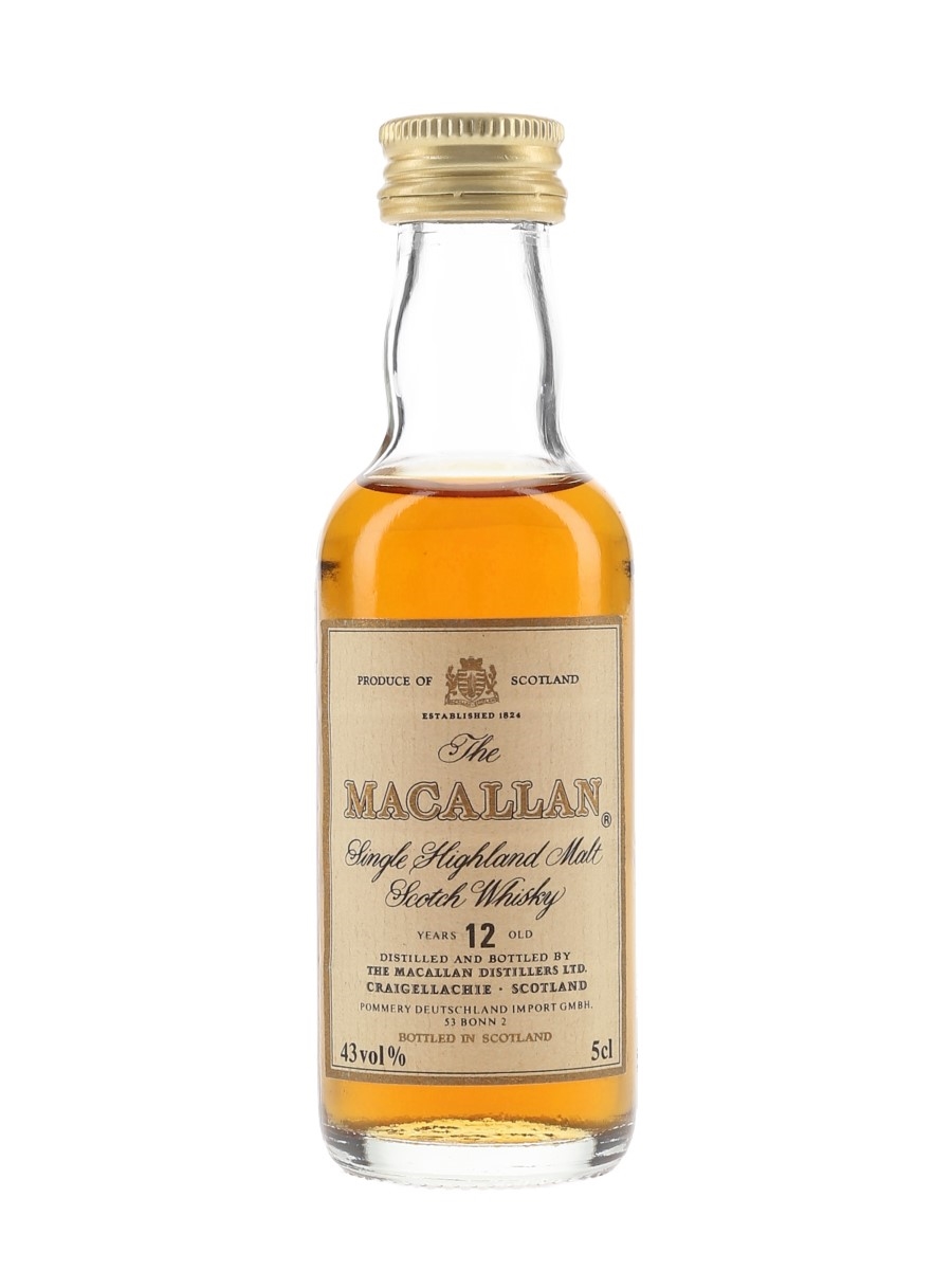Macallan 12 Year Old Bottled 1980s - Pommery Deutschland Import 5cl / 43%
